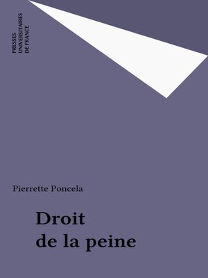 cover image of Droit de la peine